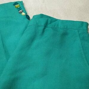 RUBY RD. TEAL LINEN BLEND JEWEL HEM